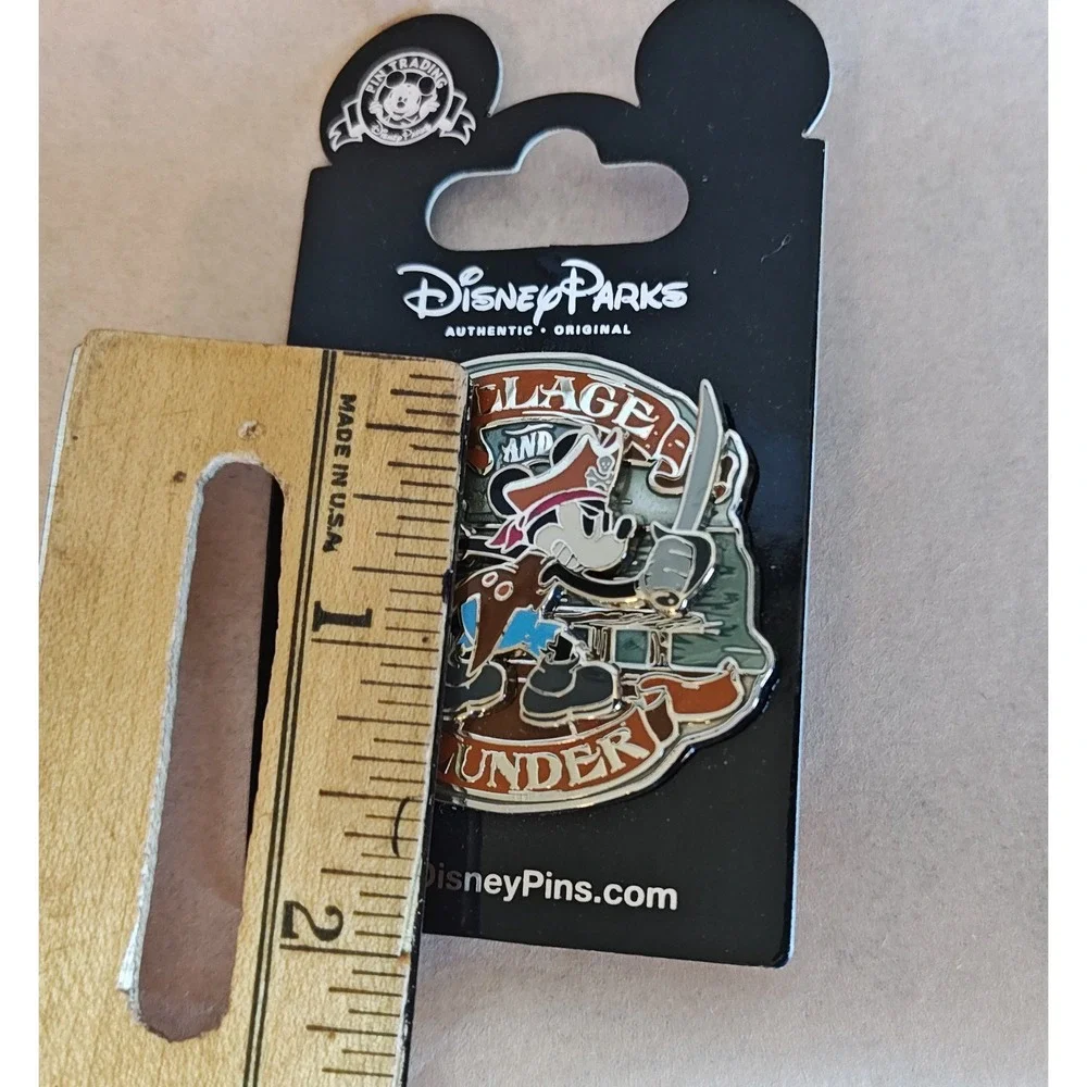 Disney Parks Mickey Mouse Pirate Red Brown Pillage and Plunder Enamel